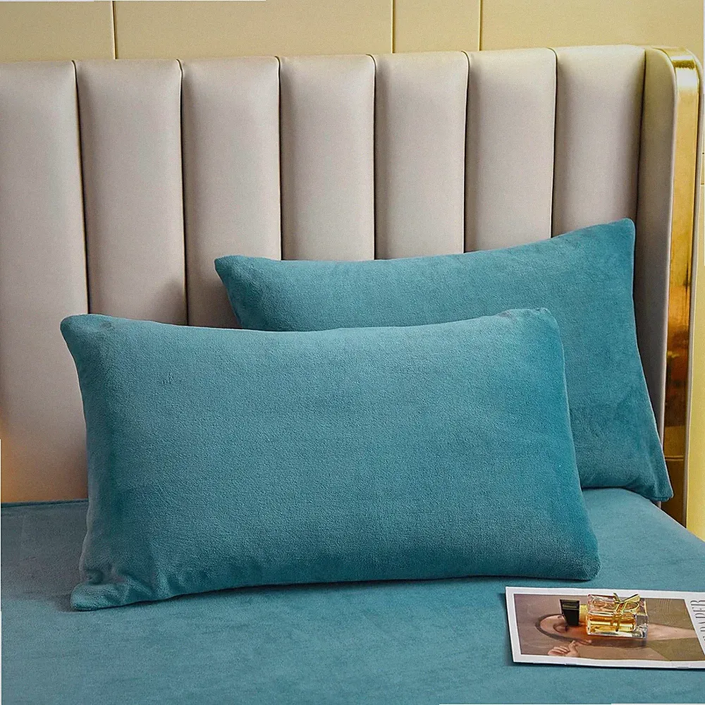 2 Pack Velvet Pillowcases 18"x30" Soft Decorative Pillow Shams Envelope Closure