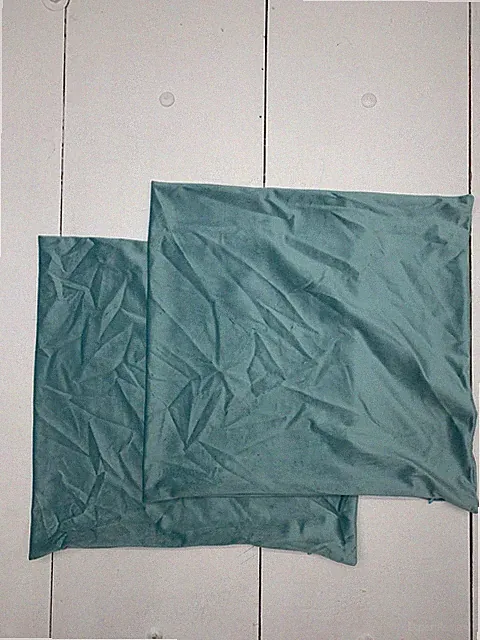 2 Piece Blue Velvet Square Pillow Case