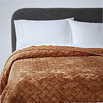 Camel Velvet Quilt Full/Queen - Threshold Diamond Stitch Luxe