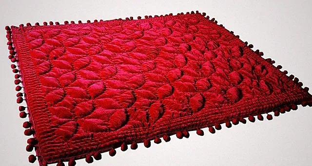 Deep Red Velvet Pompom Quilt Deep red Velvet Quilt Red Velvet Bedspread