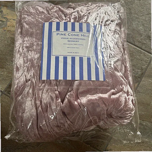 NEW Pine Cone Hill Vogue Pink Parfait QUEEN Velvet Bed Skirt