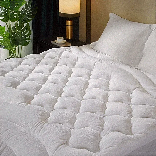 Pillow Top Mattress Topper King for Back Pain Extra Thick Velvet Plush Mattre...