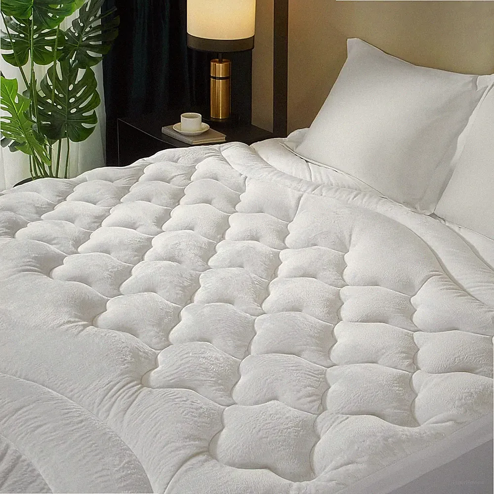 Pillow Top Mattress Topper King for Back Pain Extra Thick Velvet Plush Mattress