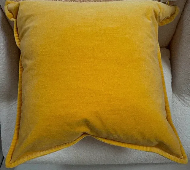 Pottery Barn Washed Velvet Pillow Cover 20" Square Bright Yellow Nice!