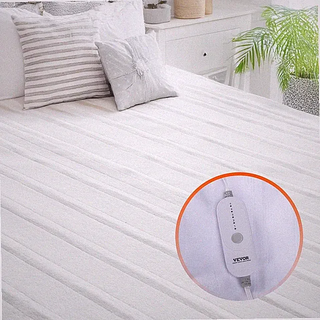 Queen Heated Mattress Pad with 5 Heat Settings & Auto Shut Off, White