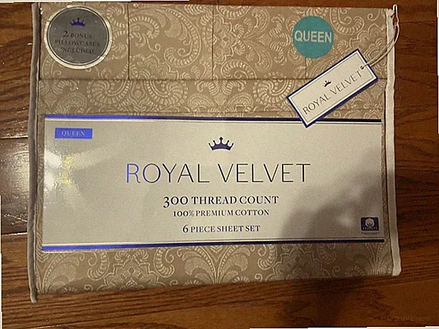 Royal Velvet Premium 300 Thread Cotton 6 Pieces King Sheet Set