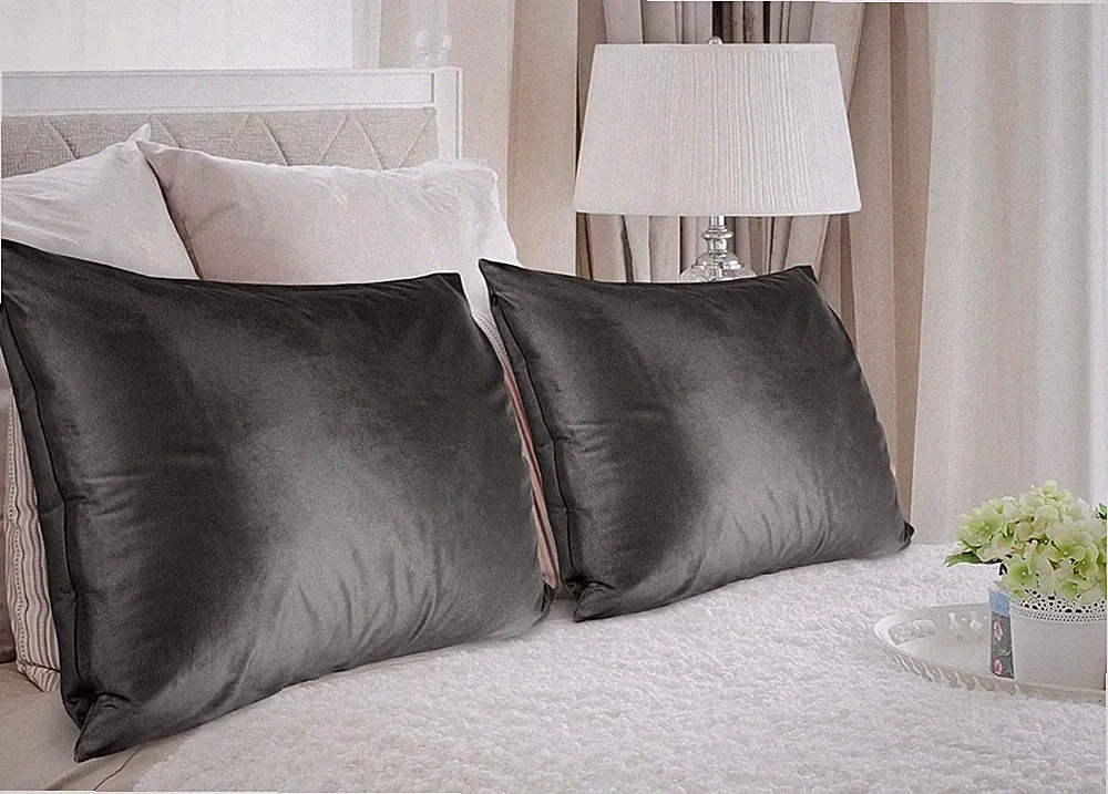 Set of 2 King Size 20x36 Velvet Pillowcases Soft Breathable Luxury Pillowcase