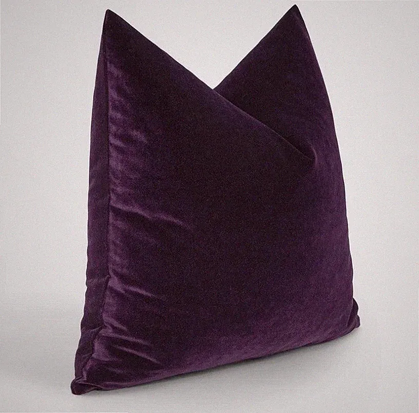 Set Of 2 Velvet Euro Shams Purple 25” Square Cotton Bedding Custom Made By Etsy