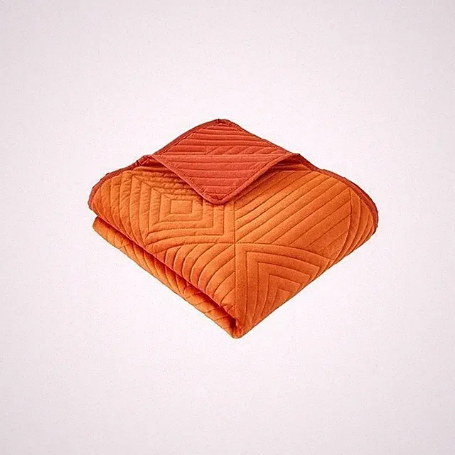 Soft throw blanket orange spice moisture wicking 50'' x 60'' velvet microfiber
