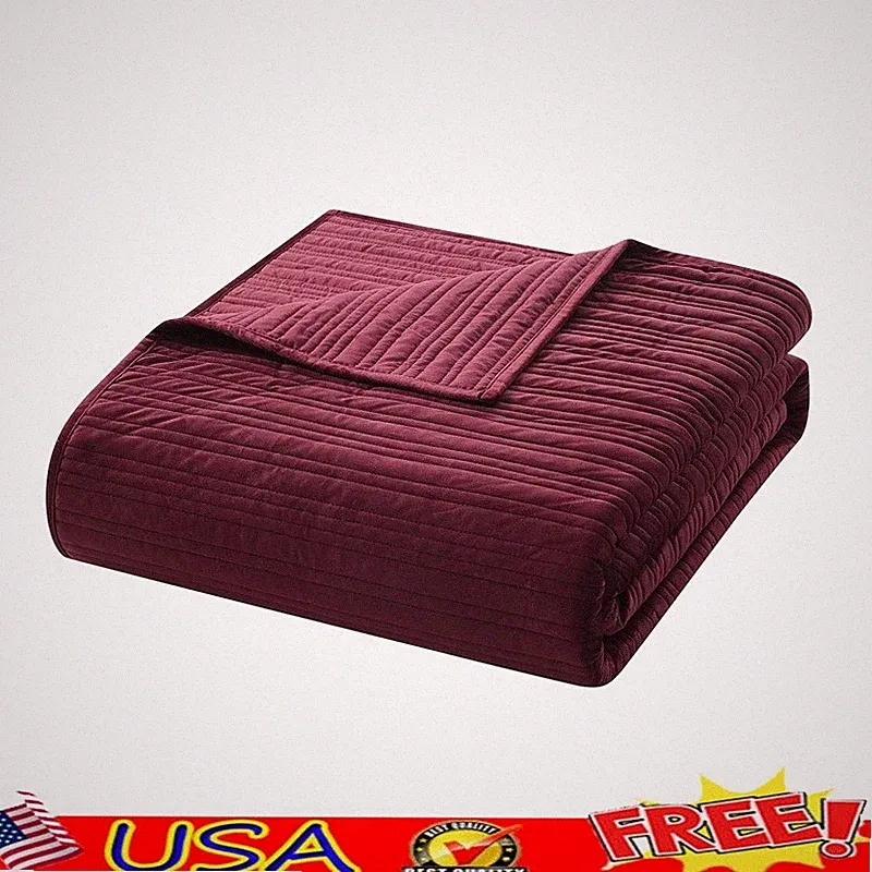 Soft Velvet Quilt Hypoallergenic Cozy Textured Bedding Easy Care Full Queen New
