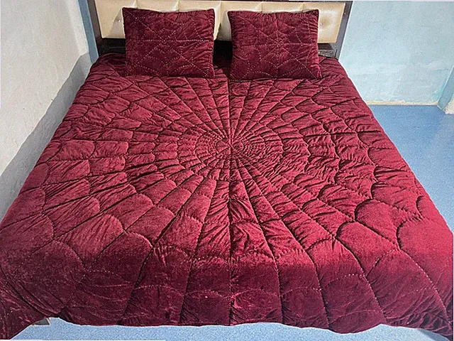 Spider Pattern Brown Velvet Comforter Quilt Bedspread Blankets Bedding set