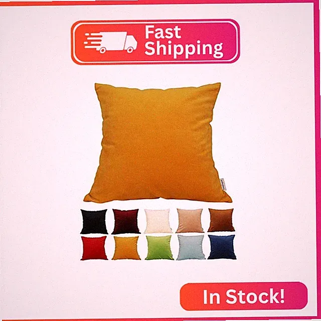 TangDepot Solid Velvet Throw Pillow Cover/Euro Sham/Cushion Sham, Super Luxury S