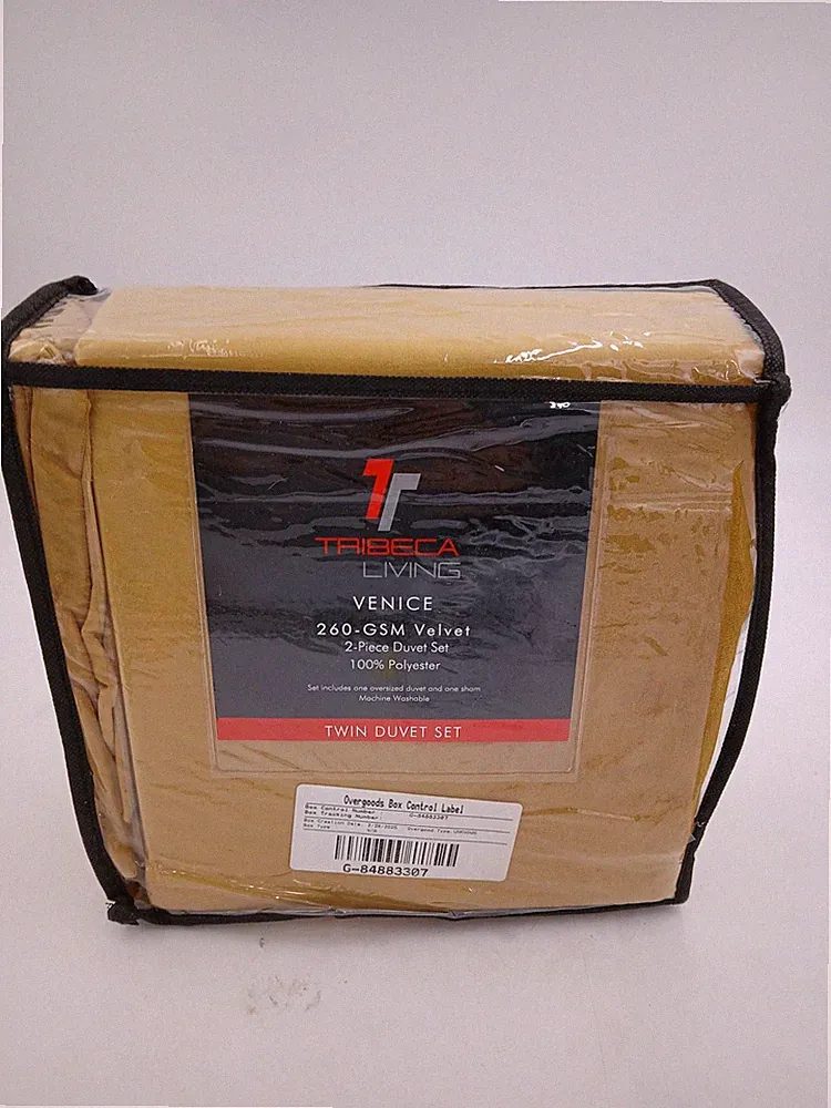 Tribeca Living Duvet Cover Set Twin Venice Gold Velvet 2 Piece Bedding
