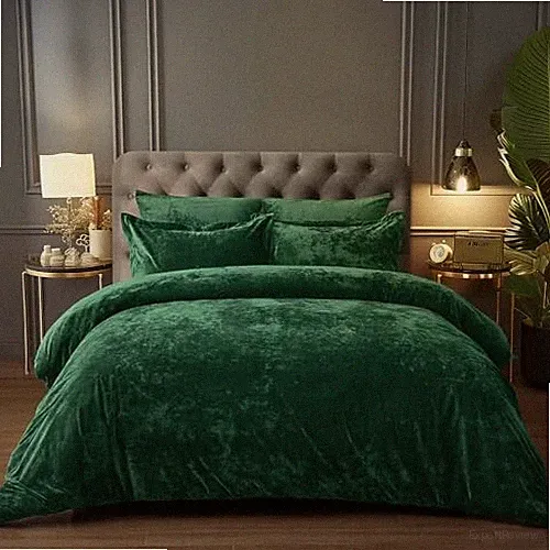 Truly Velvet Comforter Set Size, 5 Piece Soft Luxury Queen Emerald Green