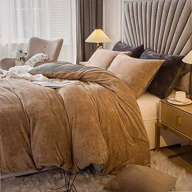 Velvet Plush Shaggy Duvet Cover Set,Luxury Ultra Soft Fluffy Duvet Cover Set,...